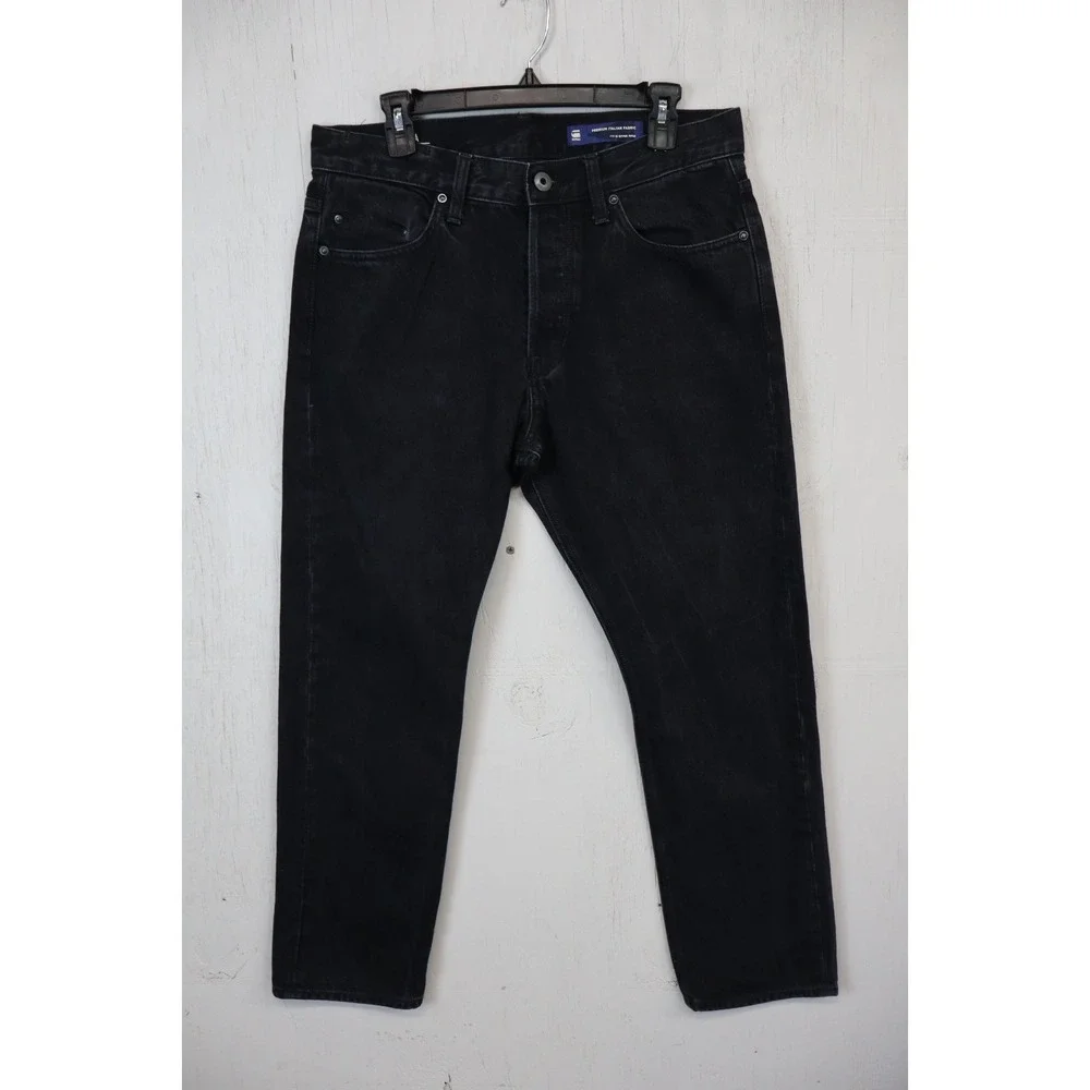 Mens G Star Denim Jeans Size 32X30 Triple A Italian Premium Black‎ Straight leg